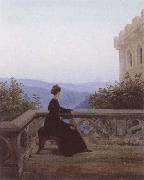Carl Gustav Carus Woman on a Balcony oil